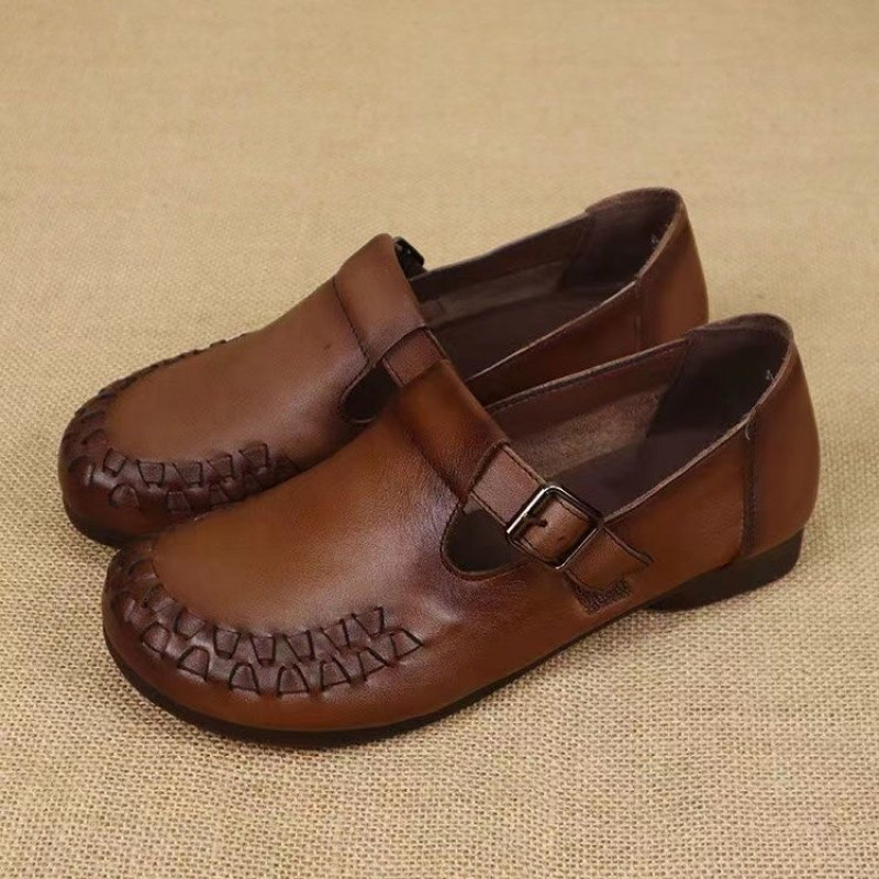 Zapatos planos de piel de vacuno suave