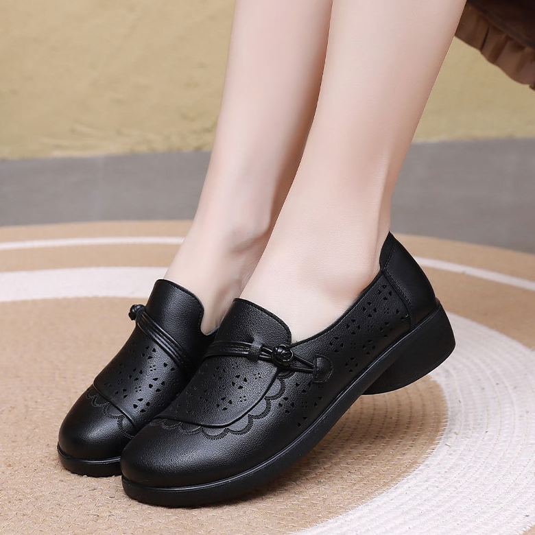 Zapatos de cuero genuino con suela blanda antideslizante