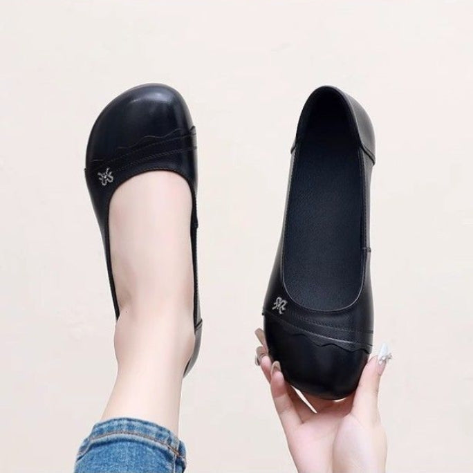 Zapatos de piel de vacuno antideslizantes con punta redonda