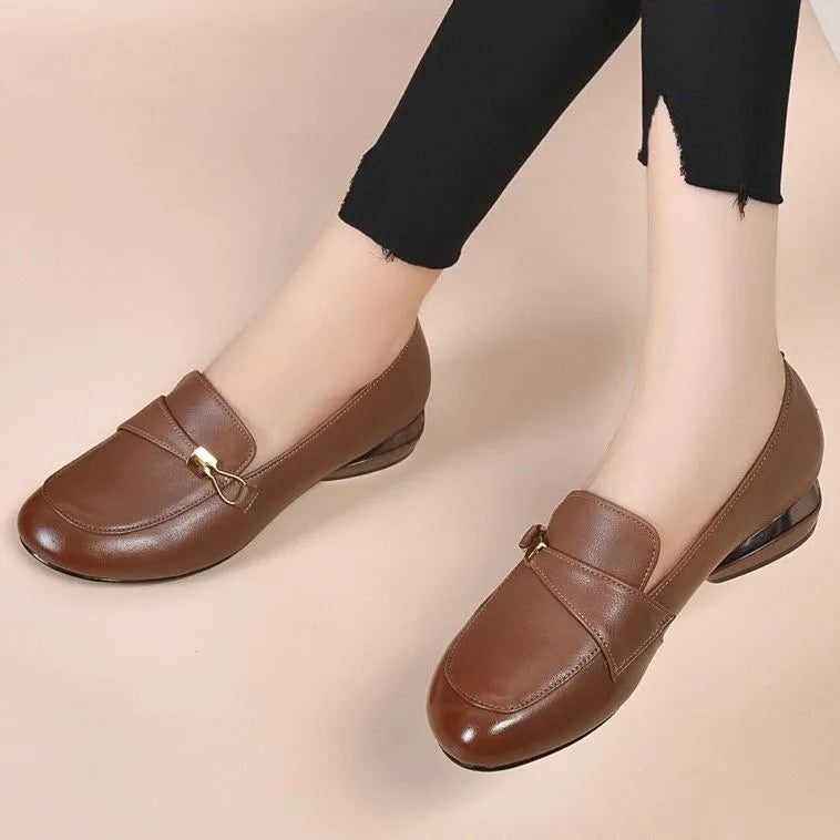 2025 nuevos zapatos planos de cuero suave