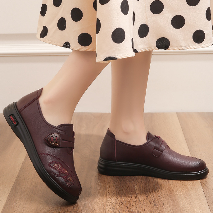 Zapatos planos de cuero antideslizantes