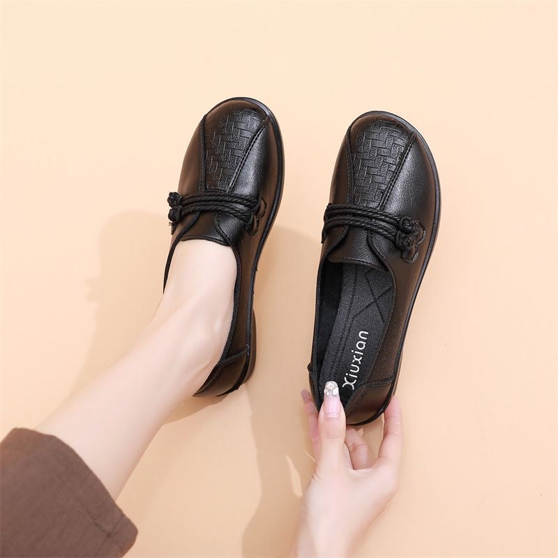 Zapatos planos de cuero con suela blanda y antideslizantes