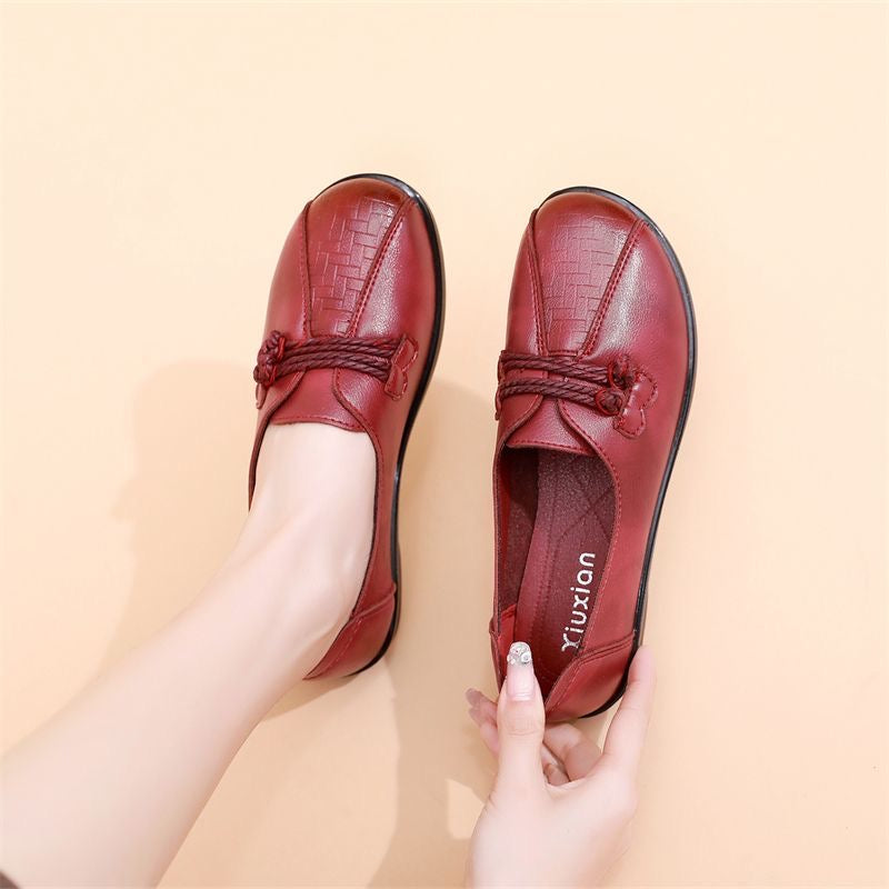 Zapatos planos de cuero con suela blanda y antideslizantes