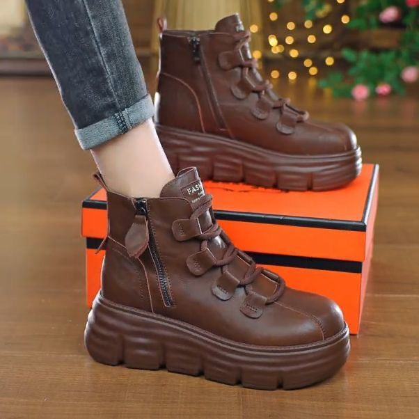 Botas de plataforma de piel vintage