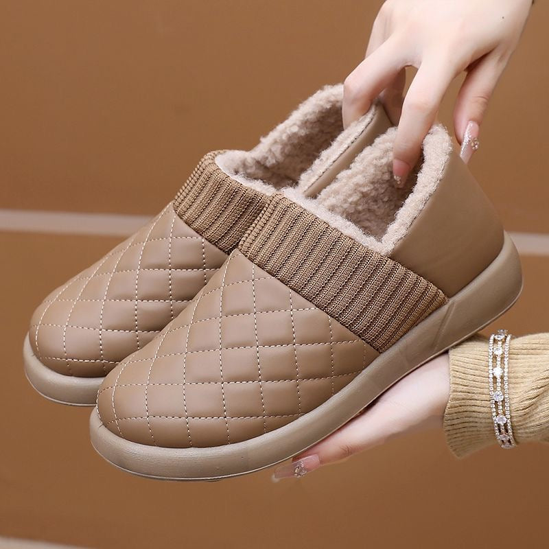 Zapatos planos antideslizantes con forro polar