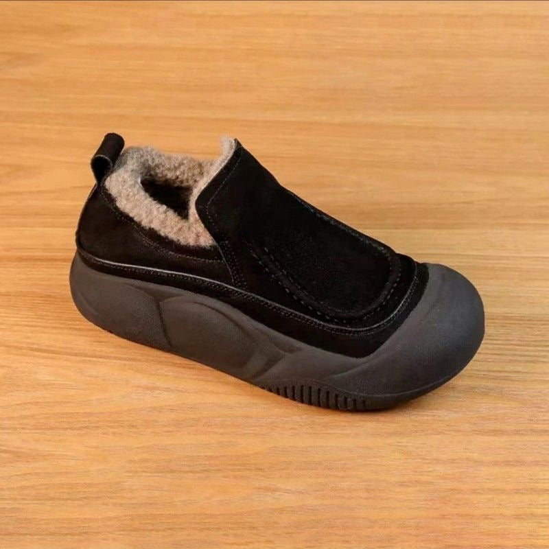 Zapatos planos de terciopelo para mujeres (suela gruesa)
