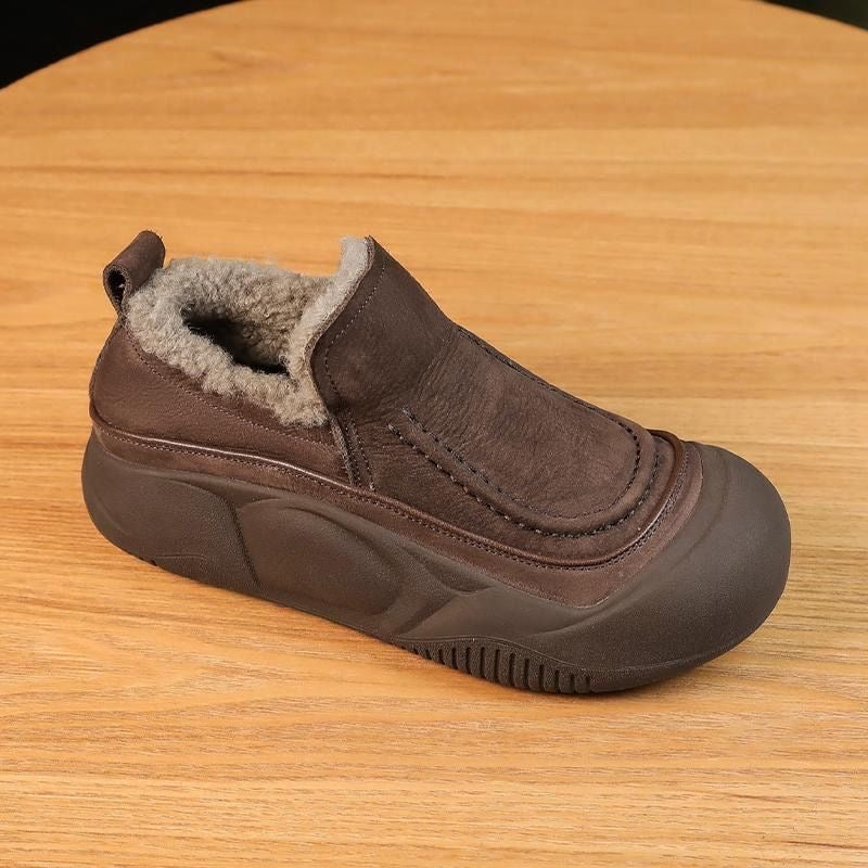Zapatos planos de terciopelo para mujeres (suela gruesa)