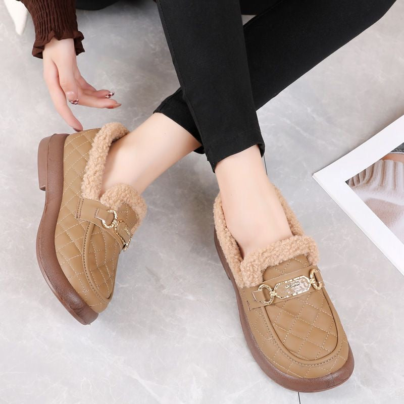 Zapatos de algodón para mujeres (tres hebillas)