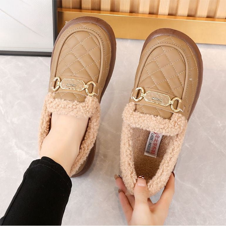 Zapatos de algodón para mujeres (tres hebillas)