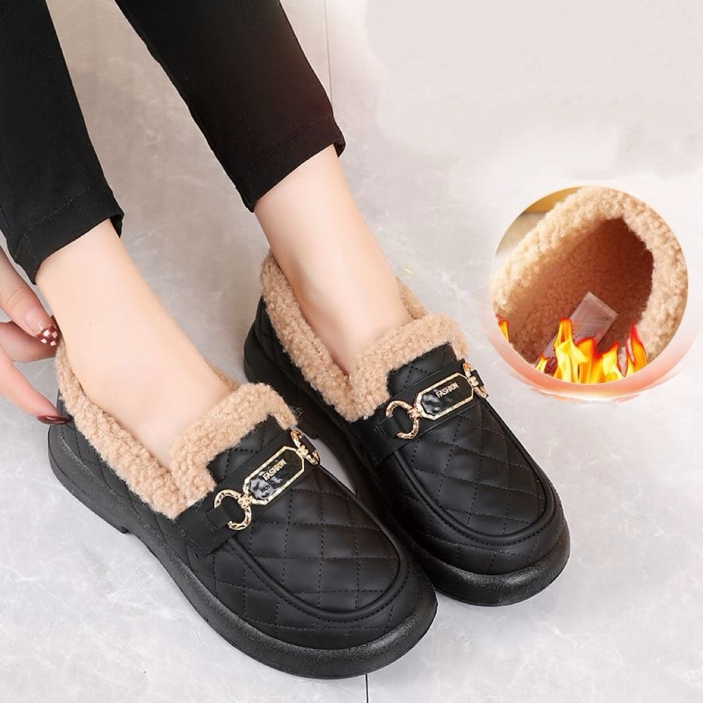 Zapatos de algodón para mujeres (tres hebillas)