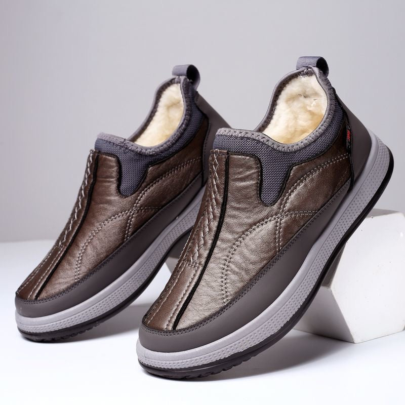 Zapatos de cuero masculinos con terciopelo (etiqueta roja)