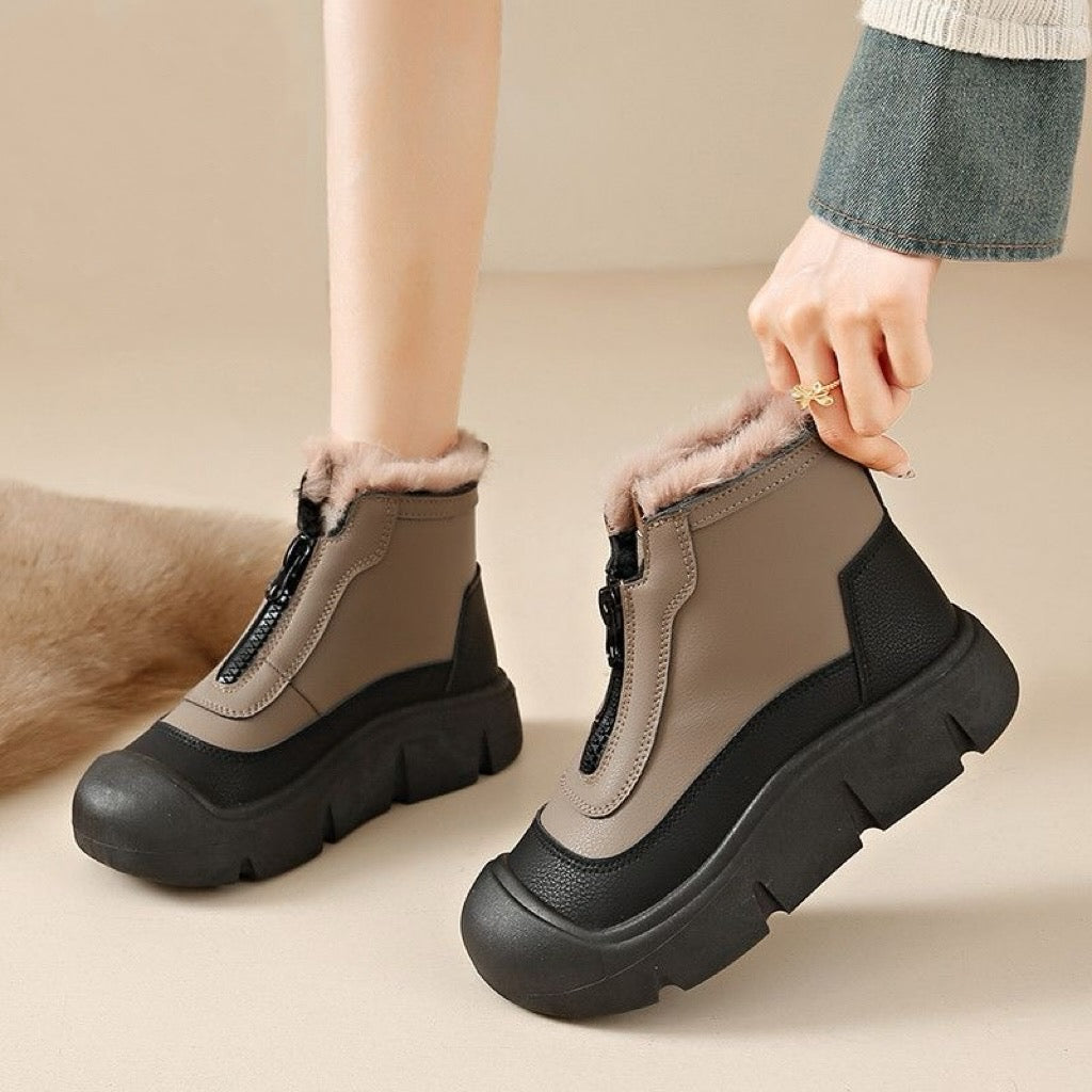 Botas martin con cremallera y suela gruesa