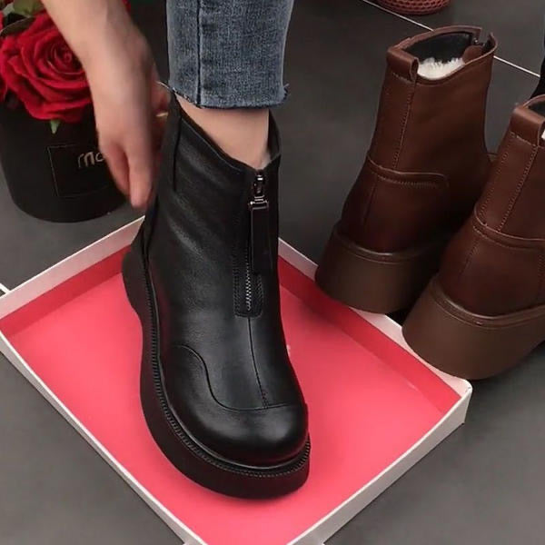 Botas de algodón de piel auténtica y suave