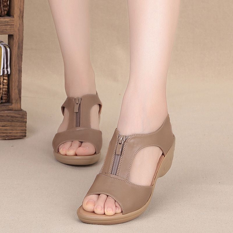Sandalias con cremallera