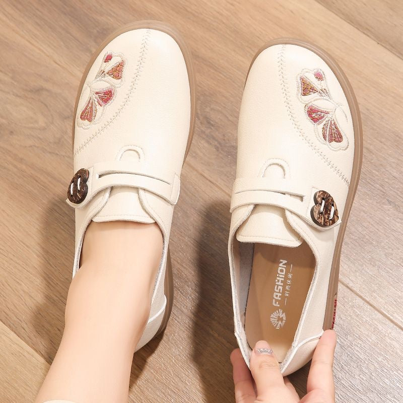Zapatos planos de cuero antideslizantes
