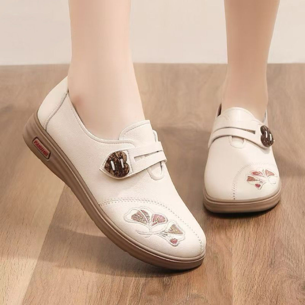 Zapatos planos de cuero antideslizantes