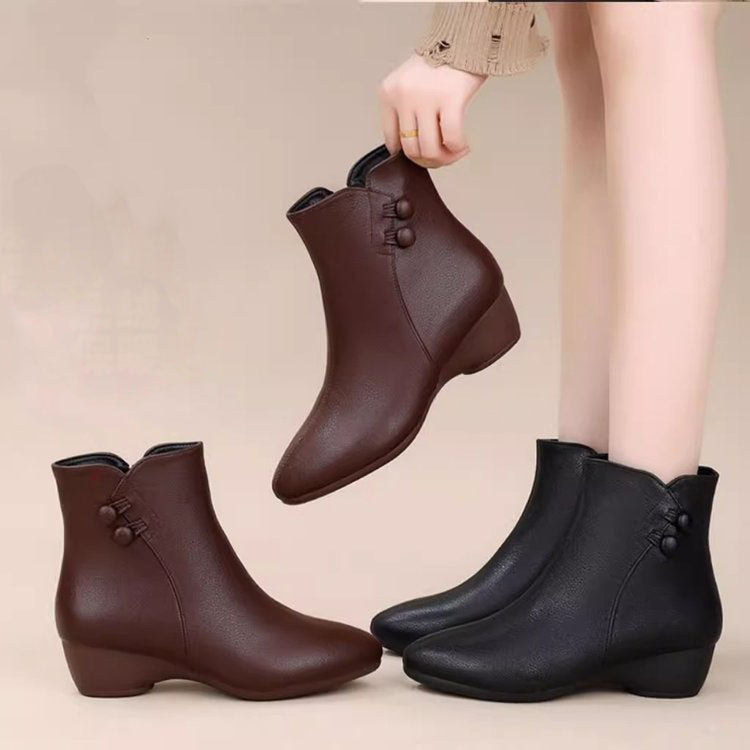 Botines de cuña nuevos (piel auténtica)