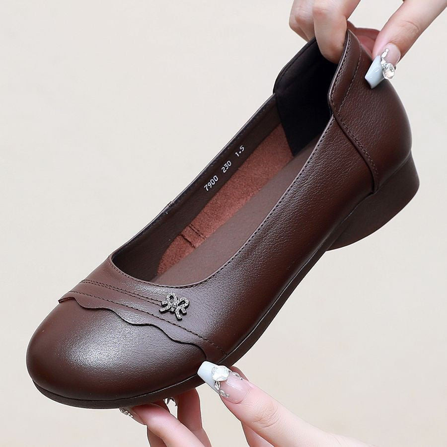 Zapatos de piel de vacuno antideslizantes con punta redonda