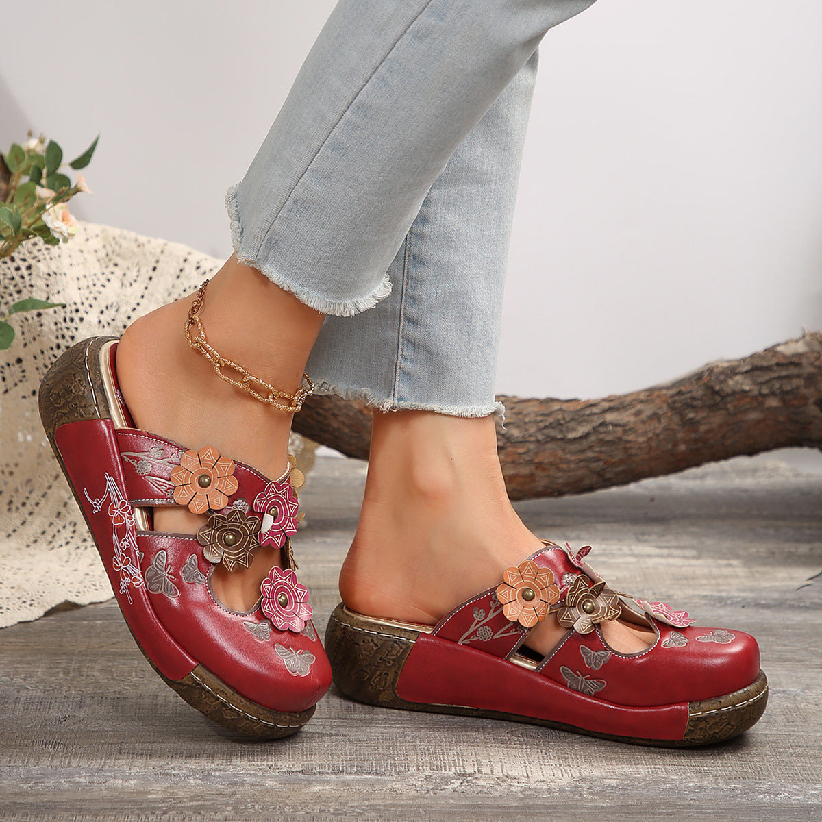 Zapatos de cuero de colores