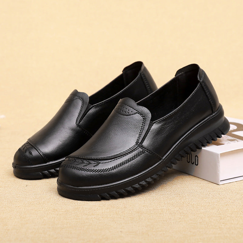 Zapatos de cuero genuino de suela blanda y versátiles