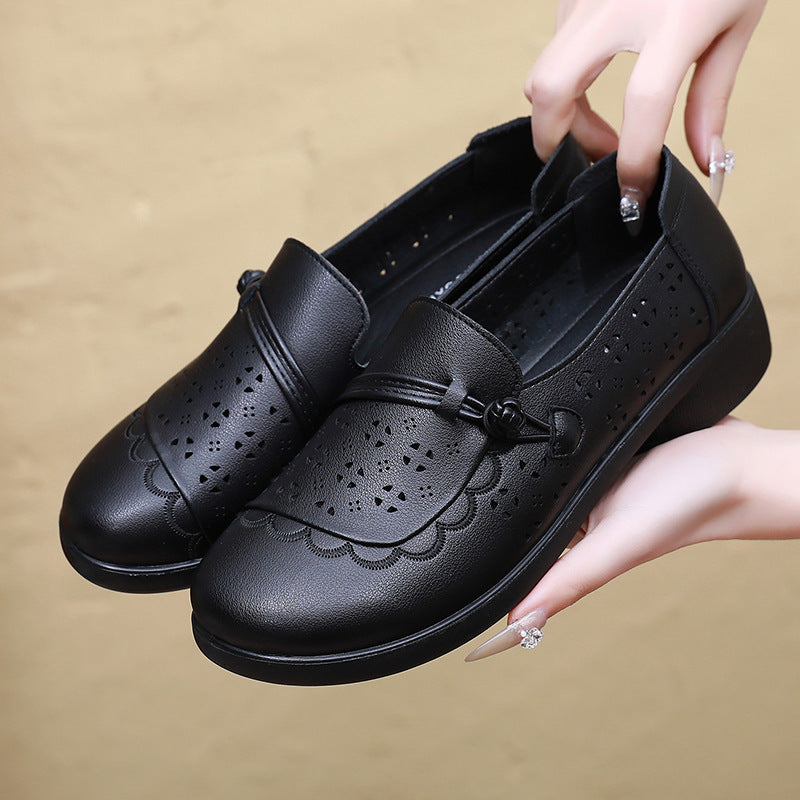 Zapatos de cuero genuino con suela blanda antideslizante