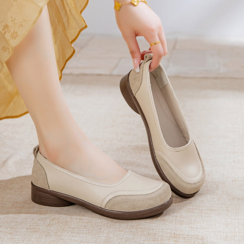 Zapatos de suela blanda de piel de vaca