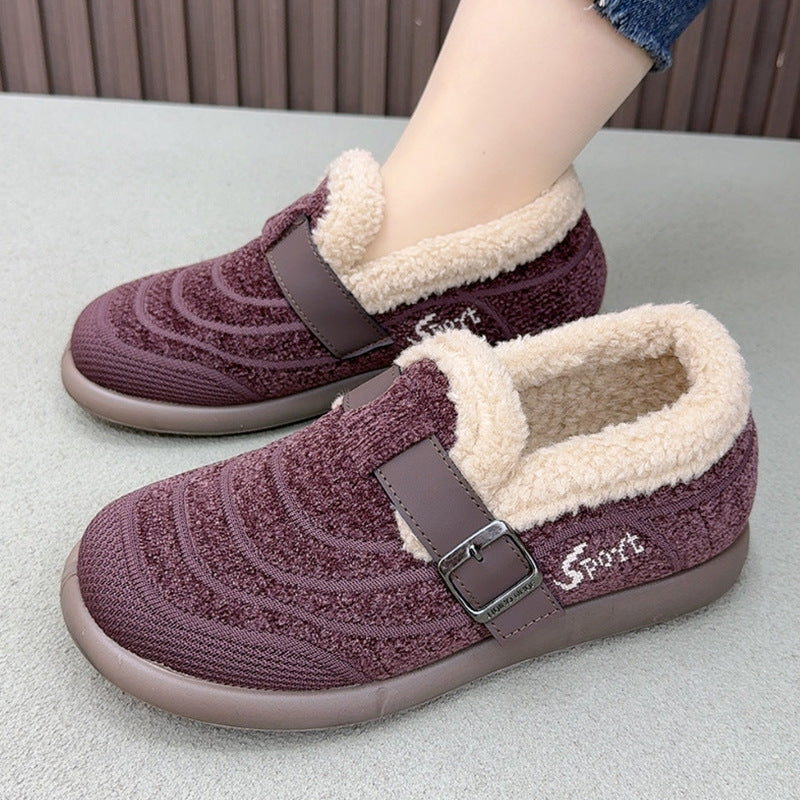 Zapatos de algodón antideslizantes con suela gruesa