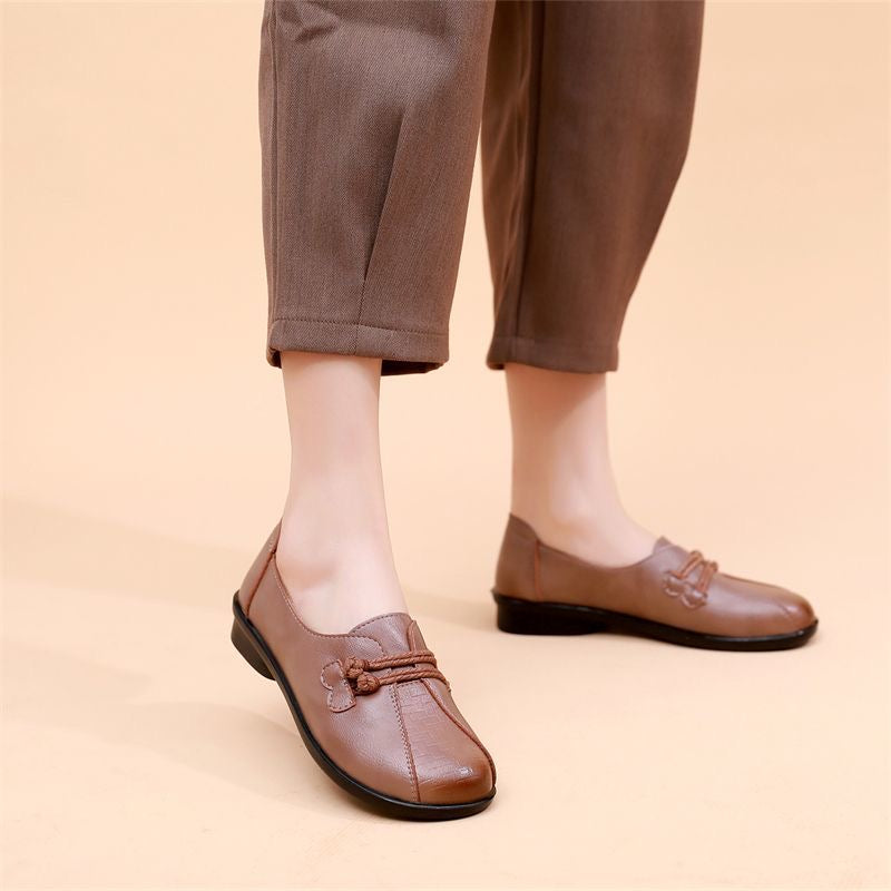Zapatos planos de cuero con suela blanda y antideslizantes