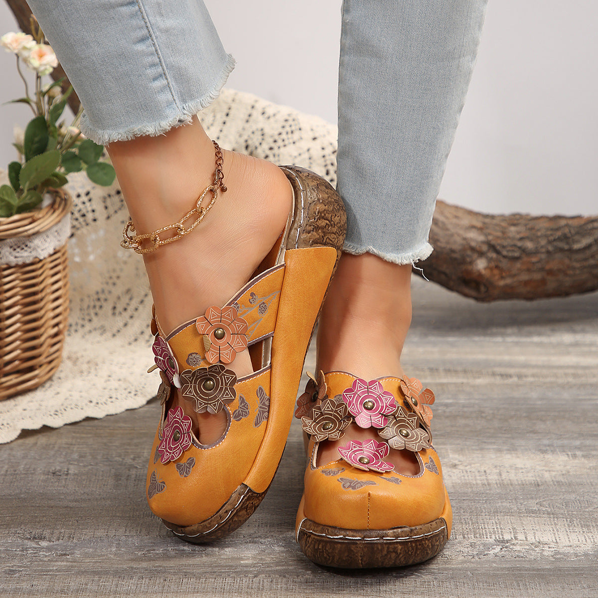 Zapatos de cuero de colores