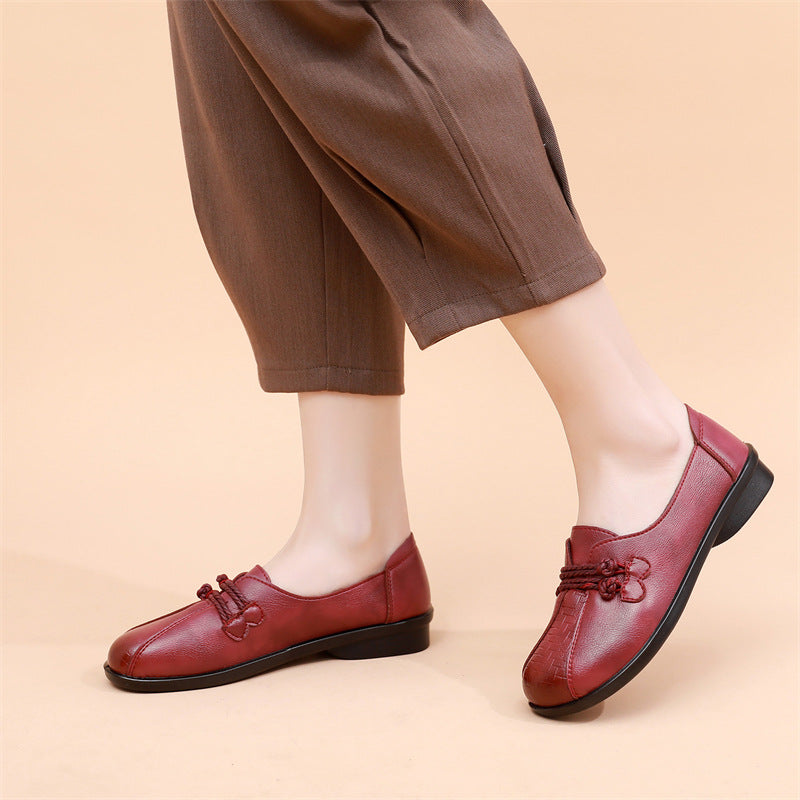 Zapatos planos de cuero con suela blanda y antideslizantes