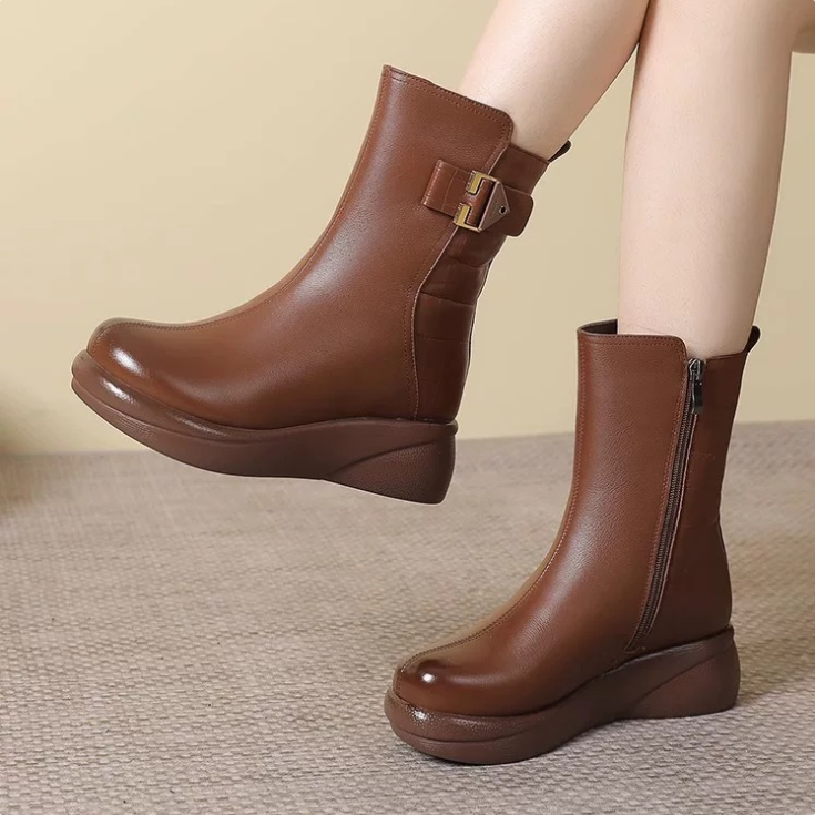 Socioc™ botines de lana de cuero genuino