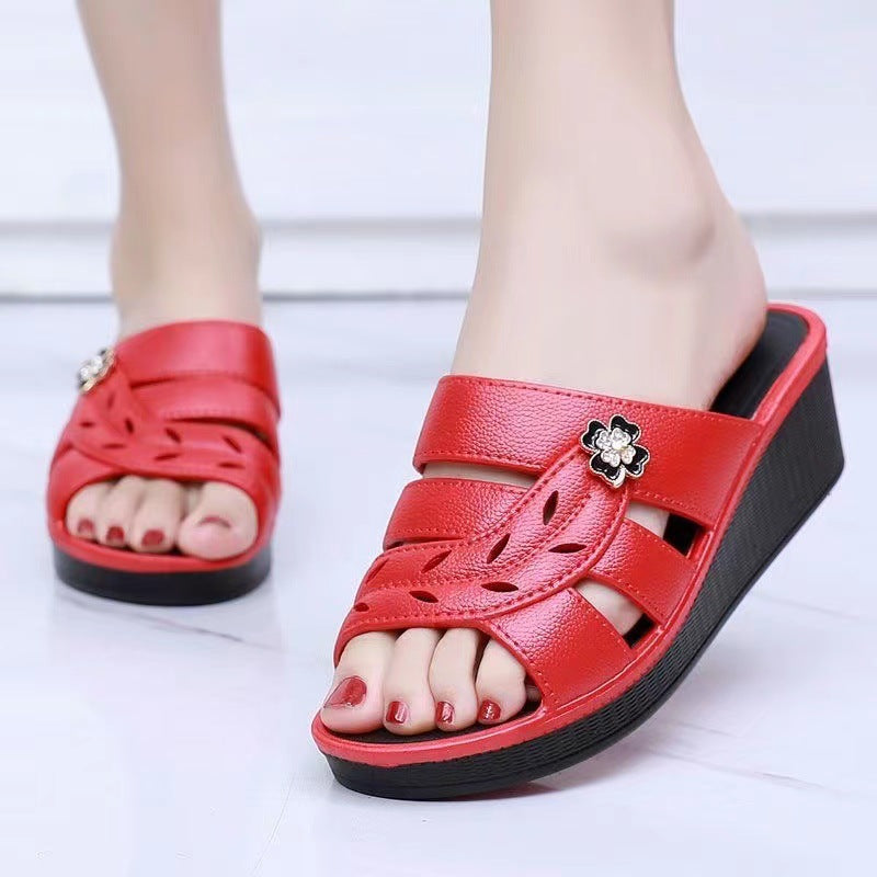 Pantuflas casual suela suave floral