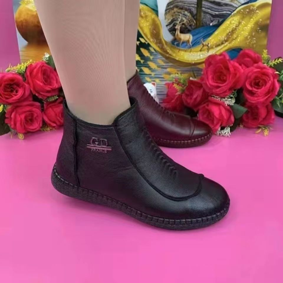Botas de mujer de terciopelo de invierno (piel auténtica)