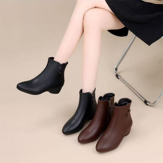 Botines de cuña nuevos (piel auténtica)