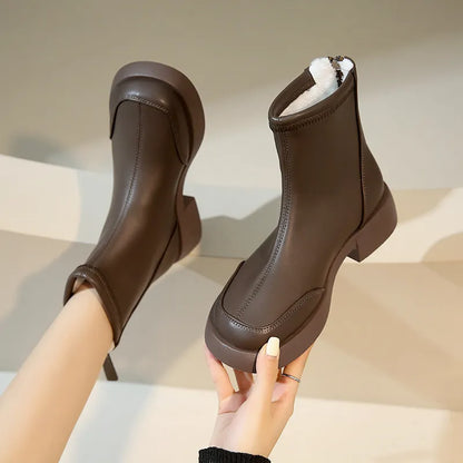 Botas elásticas gruesas de invierno para mujer