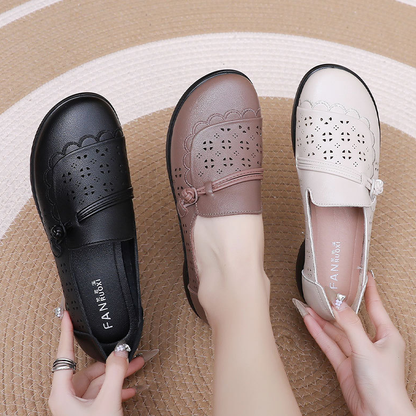 Zapatos de cuero genuino con suela blanda antideslizante