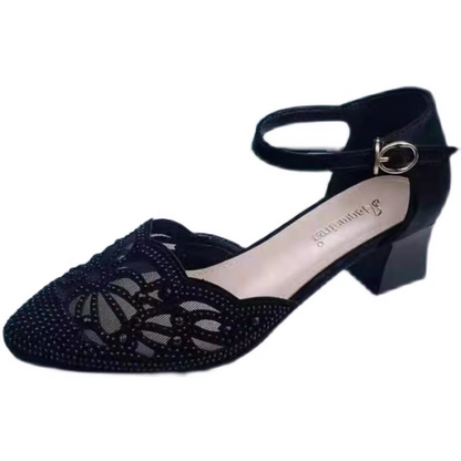 Tacones bajos florales elegantes