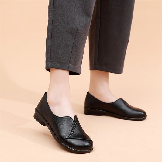 Zapatos de cuero antideslizantes con suela blanda