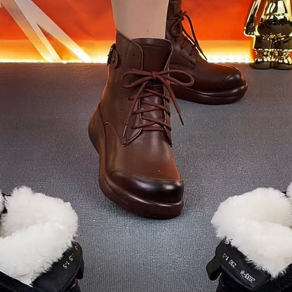 Botas de algodón afelpado con punta redonda