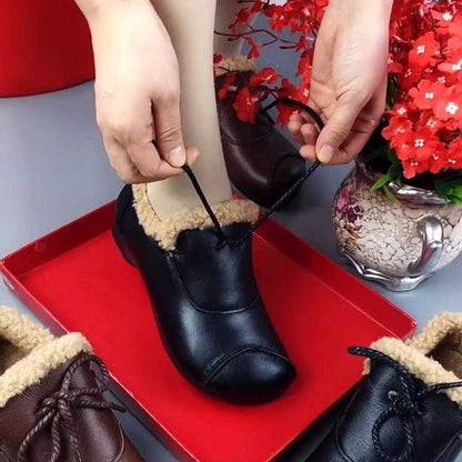 Zapatos de cuero grueso y cálido
