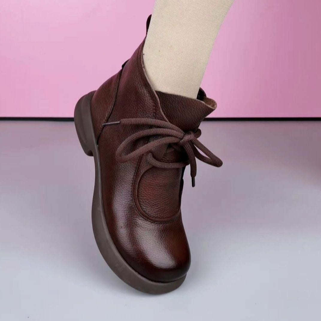 Botas de terciopelo con suela blanda y punta redonda