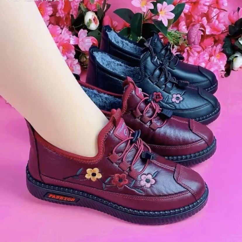 Zapatos de mujer de piel de felpa