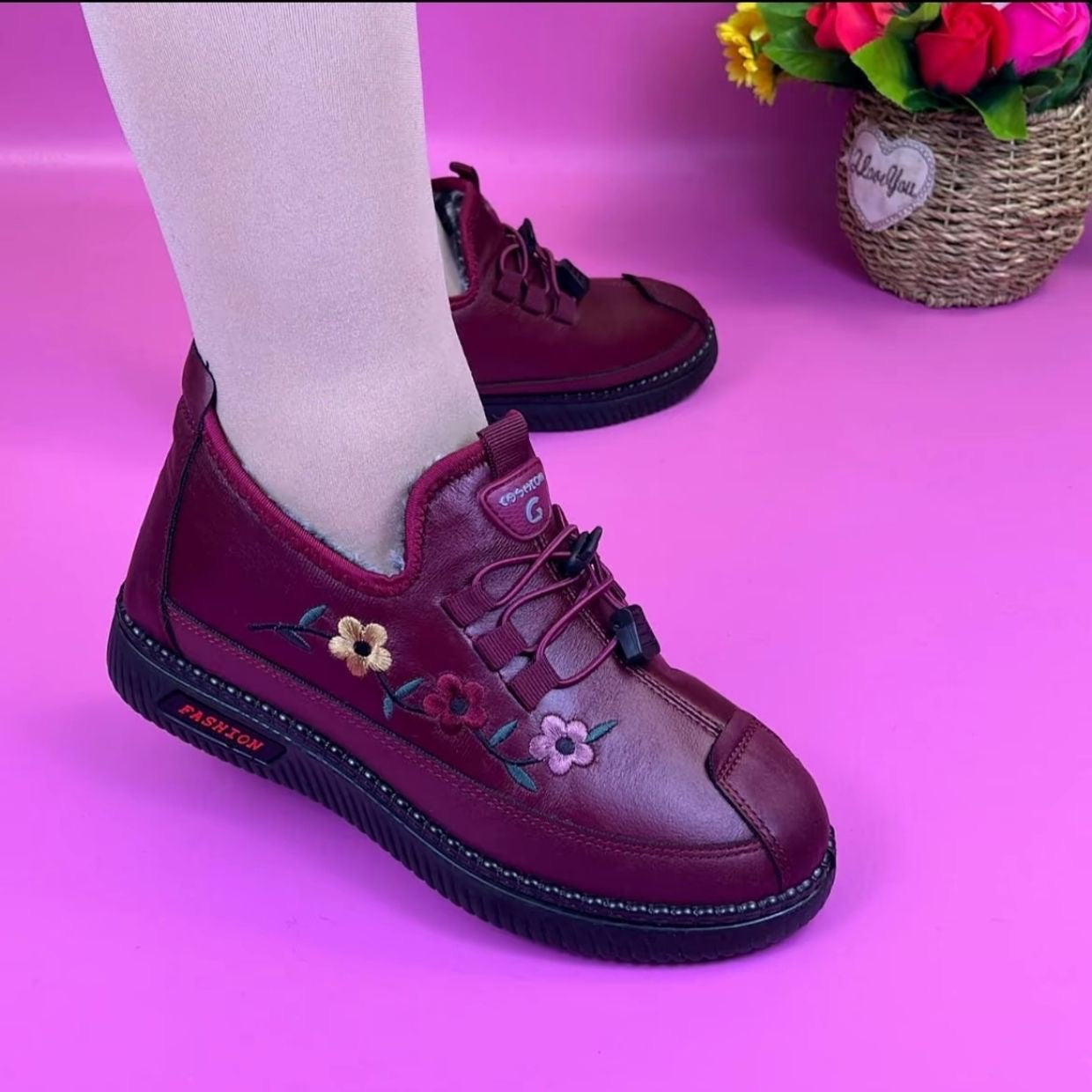 Zapatos de mujer de piel de felpa