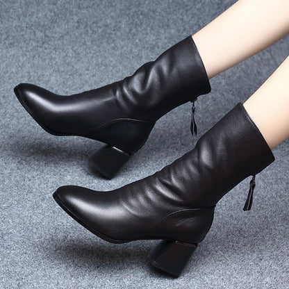 Botas media caña mujer de piel suave