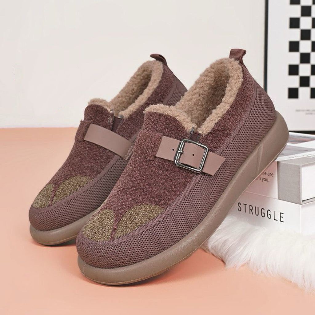 Zapatos cálidos forrados con forro polar y acolchados