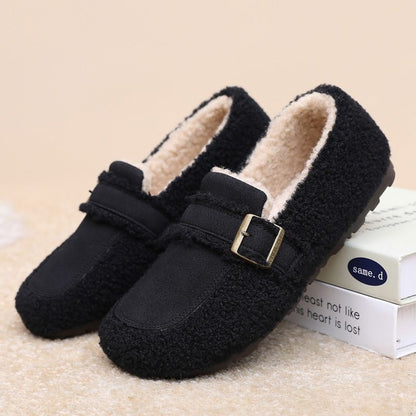 Zapatos cálidos de suela plana con forro polar