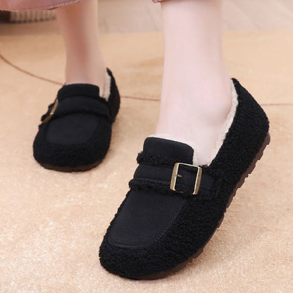 Zapatos cálidos de suela plana con forro polar