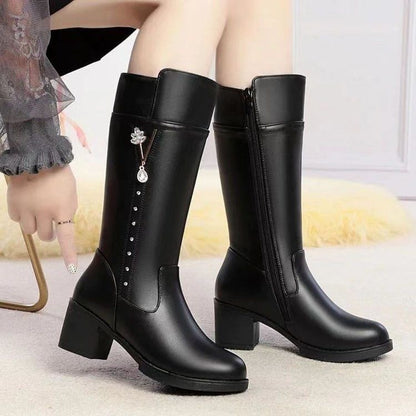 Botas de lana hasta media pantorrilla