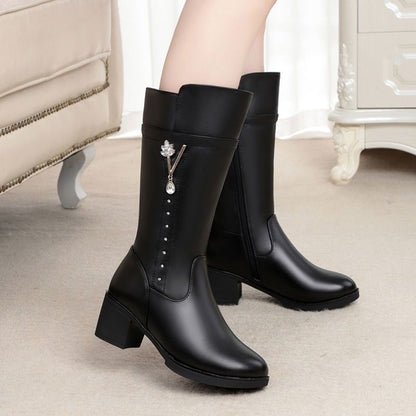 Botas de lana hasta media pantorrilla