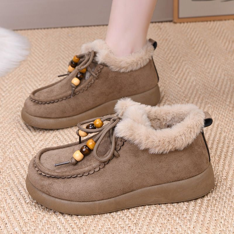 Botas de nieve forradas con vellón y engrosadas